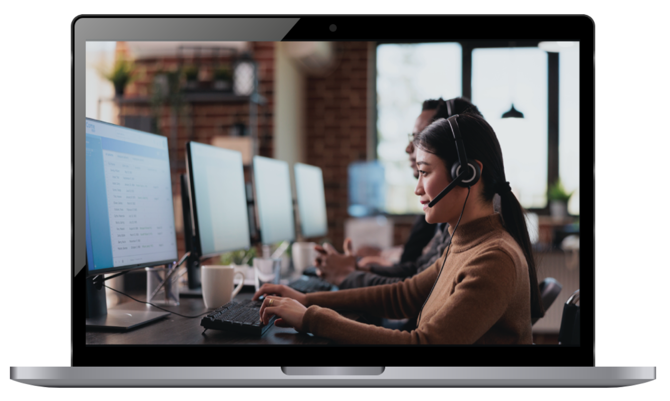 Customer support agent working remotely, supported by a leading recruitment agency